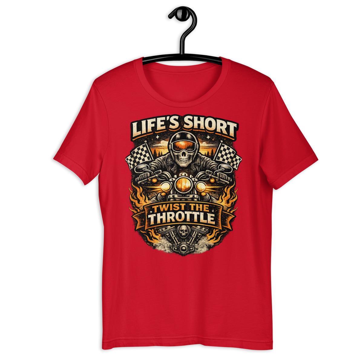 Biker motorcycle graphic t-shirt product image
