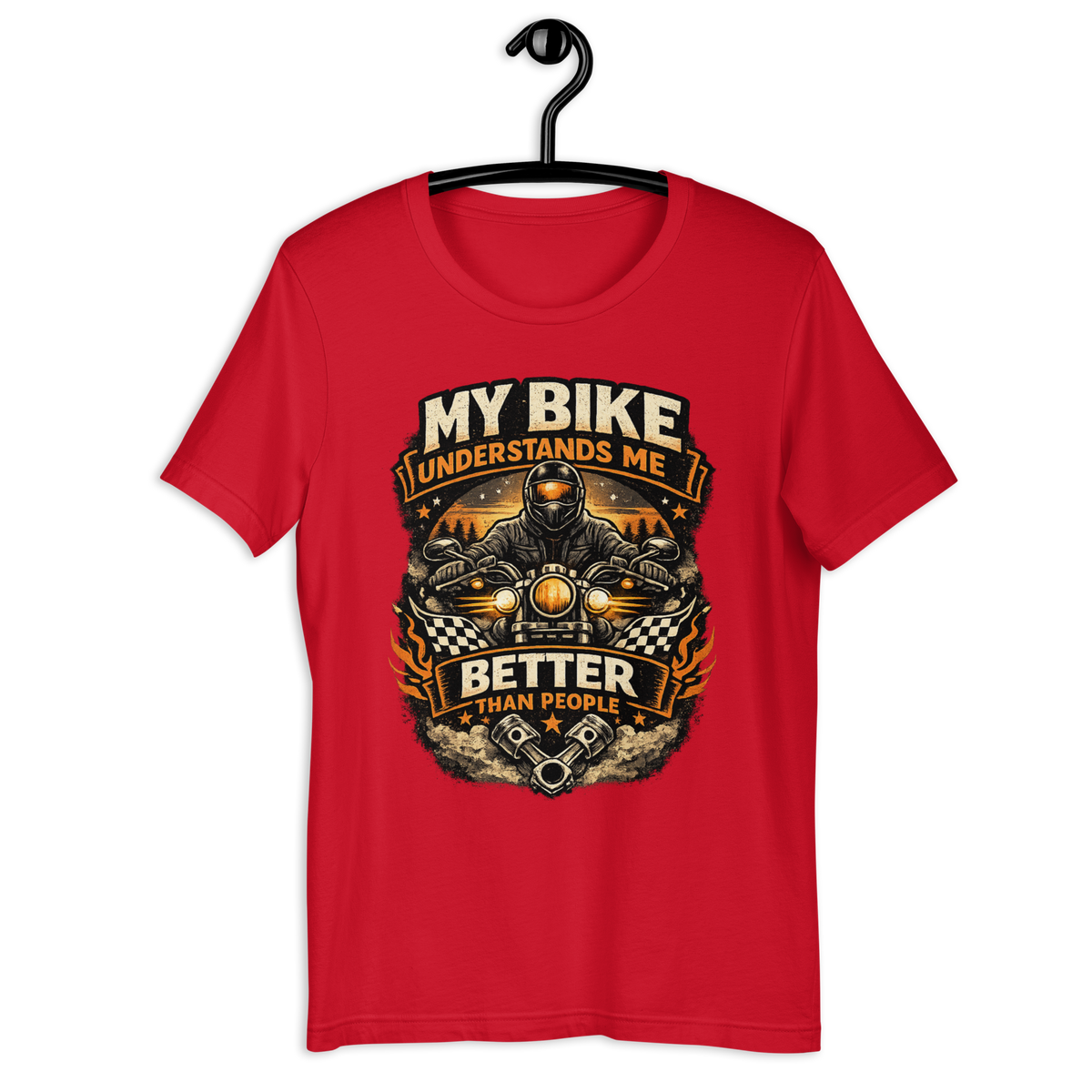 Biker motorcycle graphic t-shirt product image