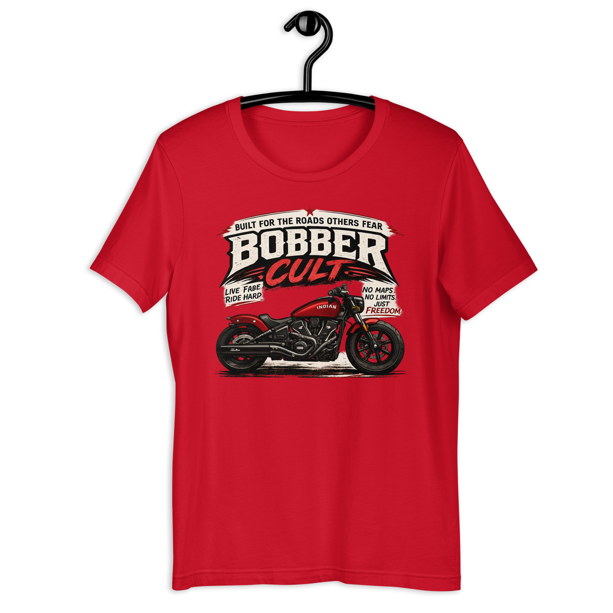 Biker motorcycle graphic t-shirt product image