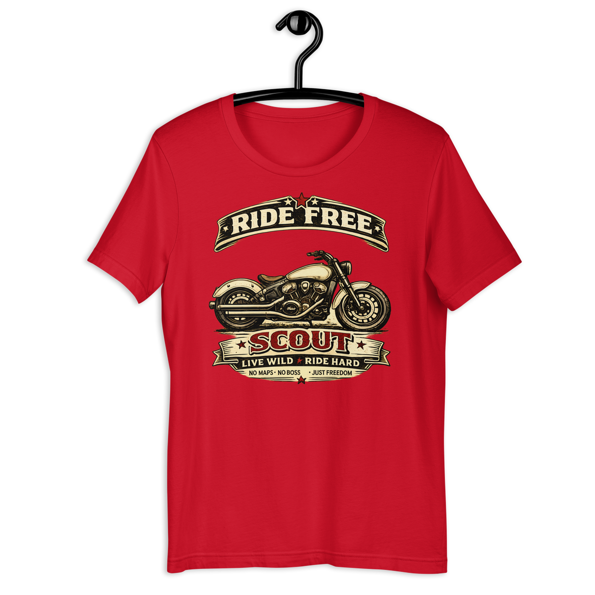 Biker motorcycle graphic t-shirt product image