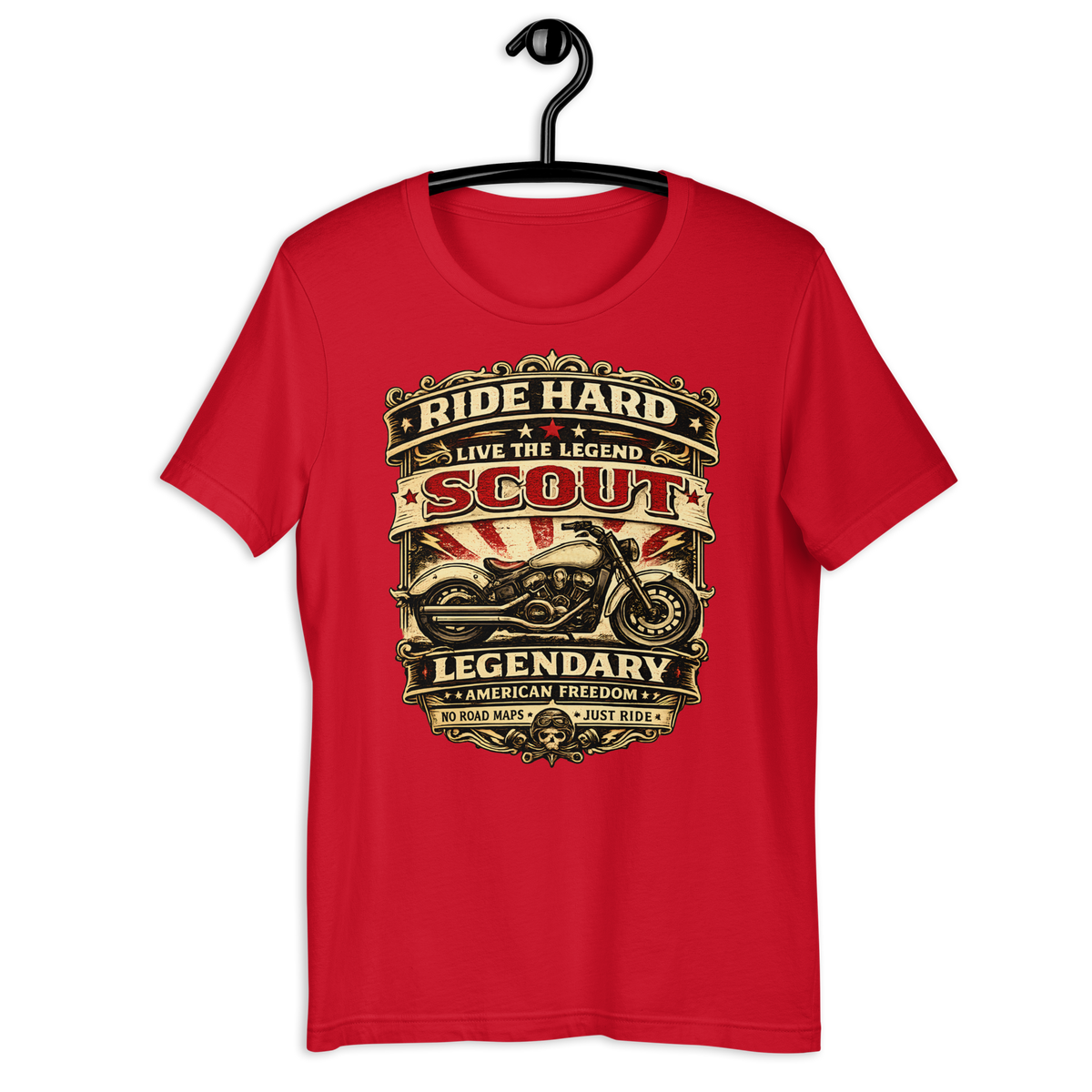 Biker motorcycle graphic t-shirt product image