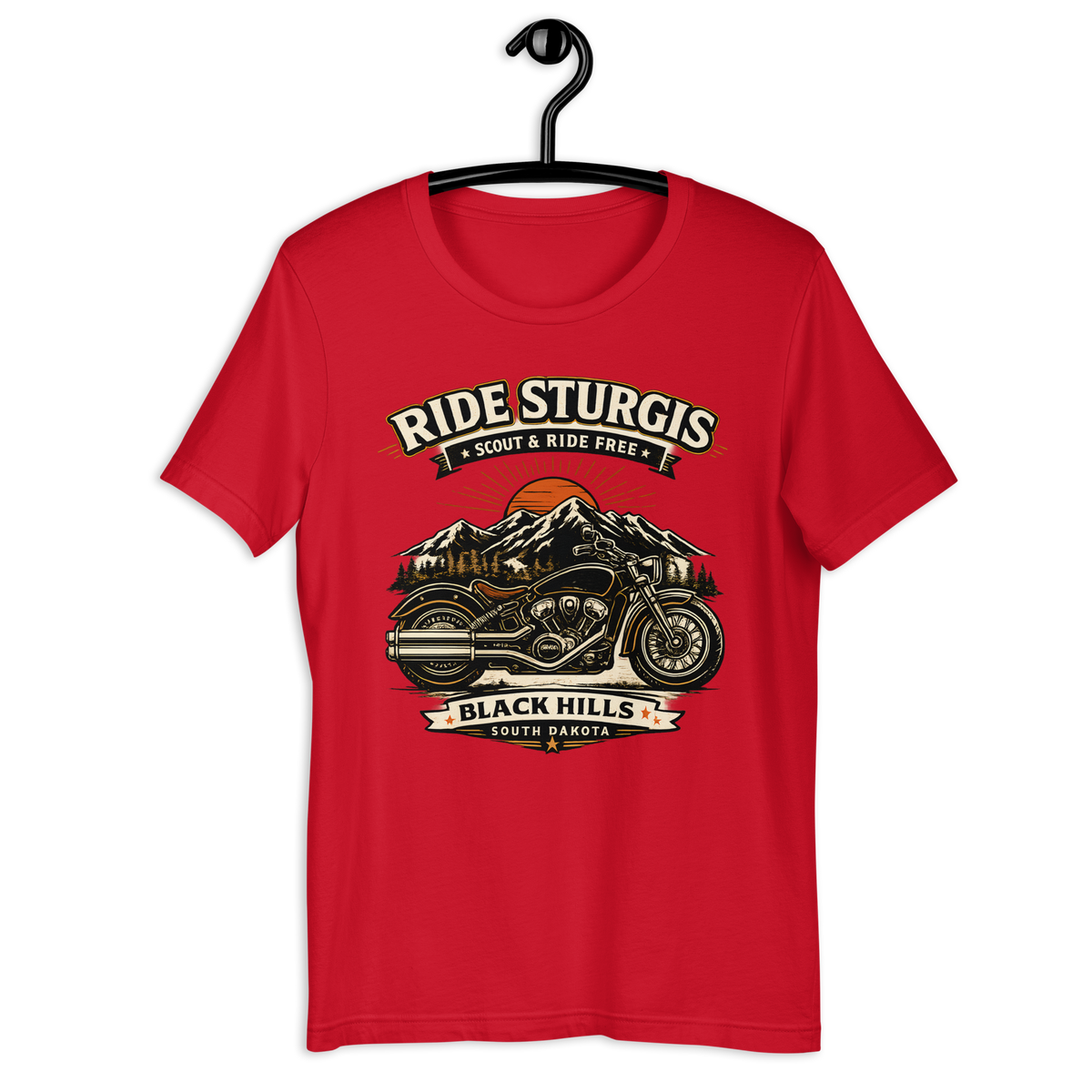 Unisex Sturgis Black Hills Ride Free Motorcycle Graphic Tee product image
