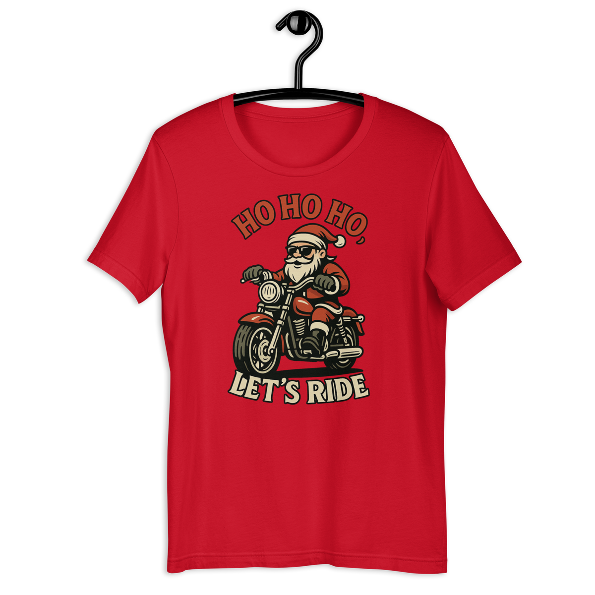 Unisex Ho Ho Ho Let's Ride Christmas Motorcycle Graphic Tee product image