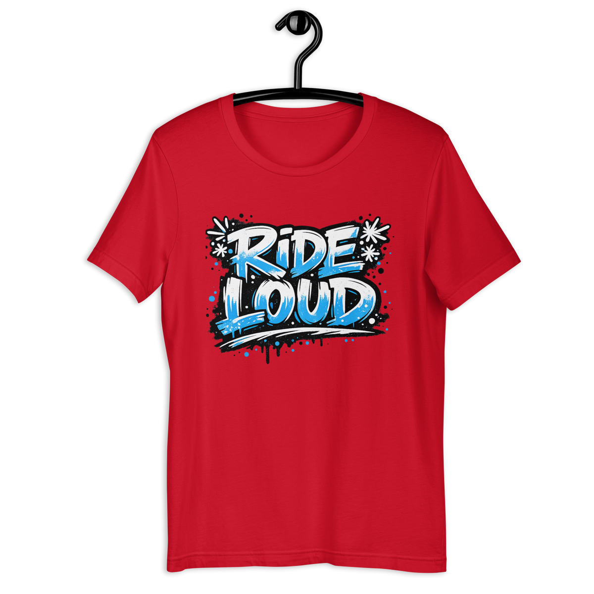 Ride Loud Motorcycle Graphic Tee red t-shirt mockup