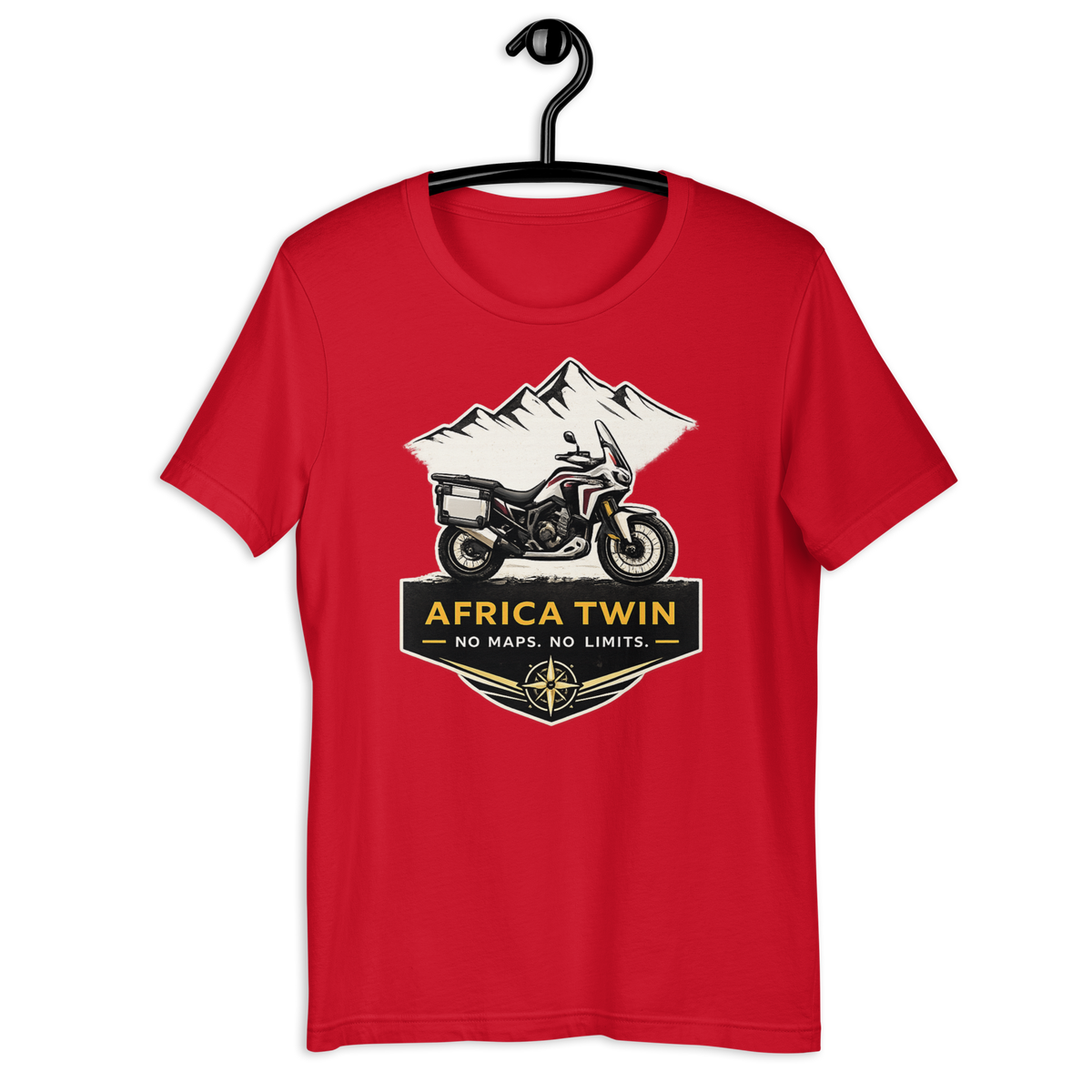 Unisex Africa Twin No Maps No Limits Adventure Motorcycle Graphic Tee product image