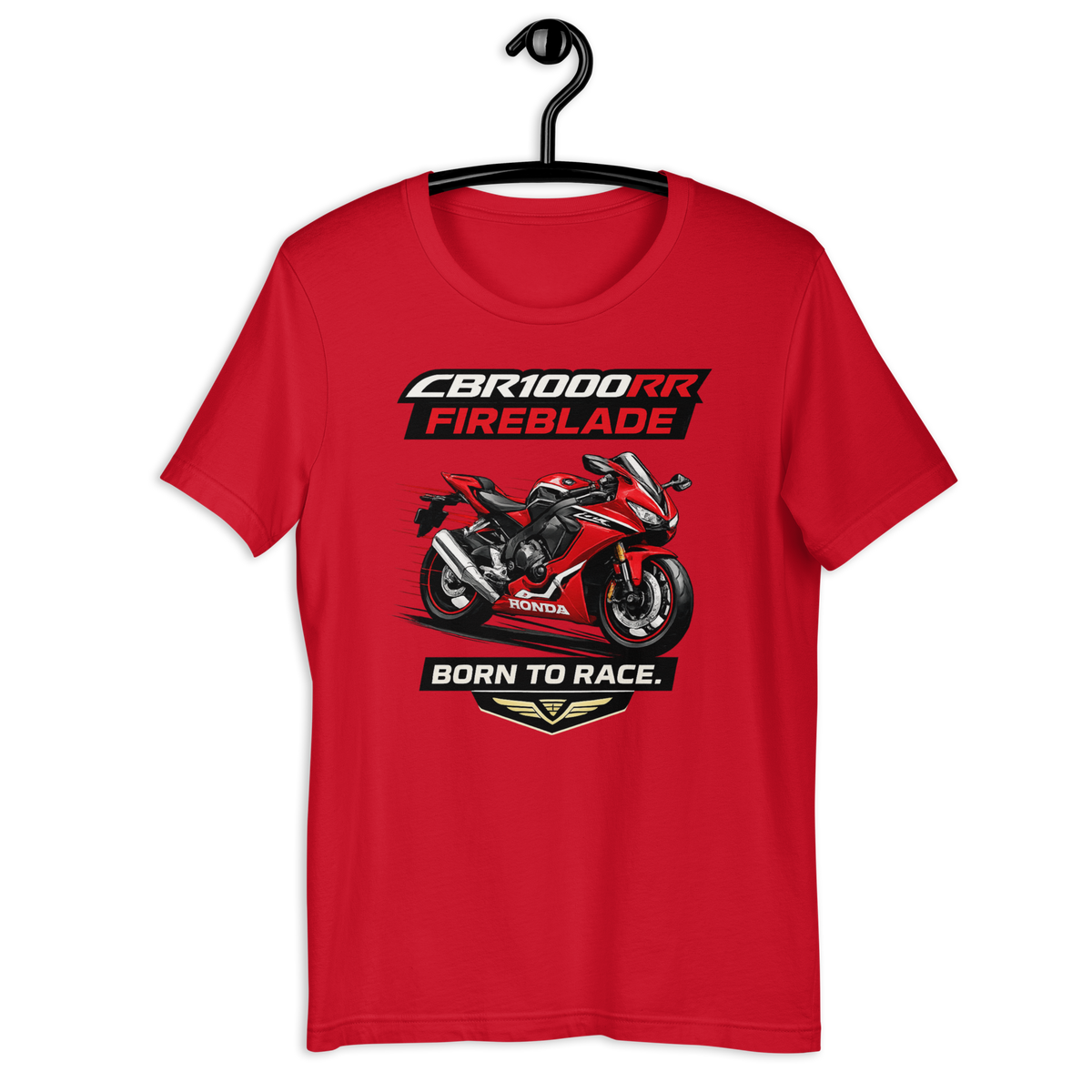 CBR1000RR Fireblade Born To Race Sport Motorcycle Graphic Tee red t-shirt mockup