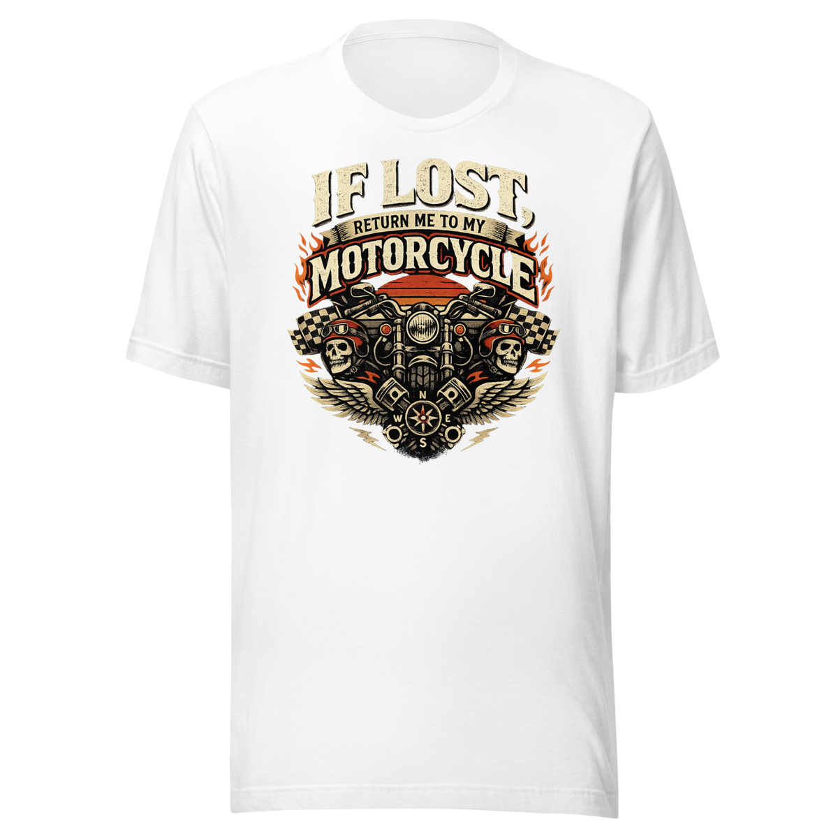 Biker motorcycle graphic t-shirt product image