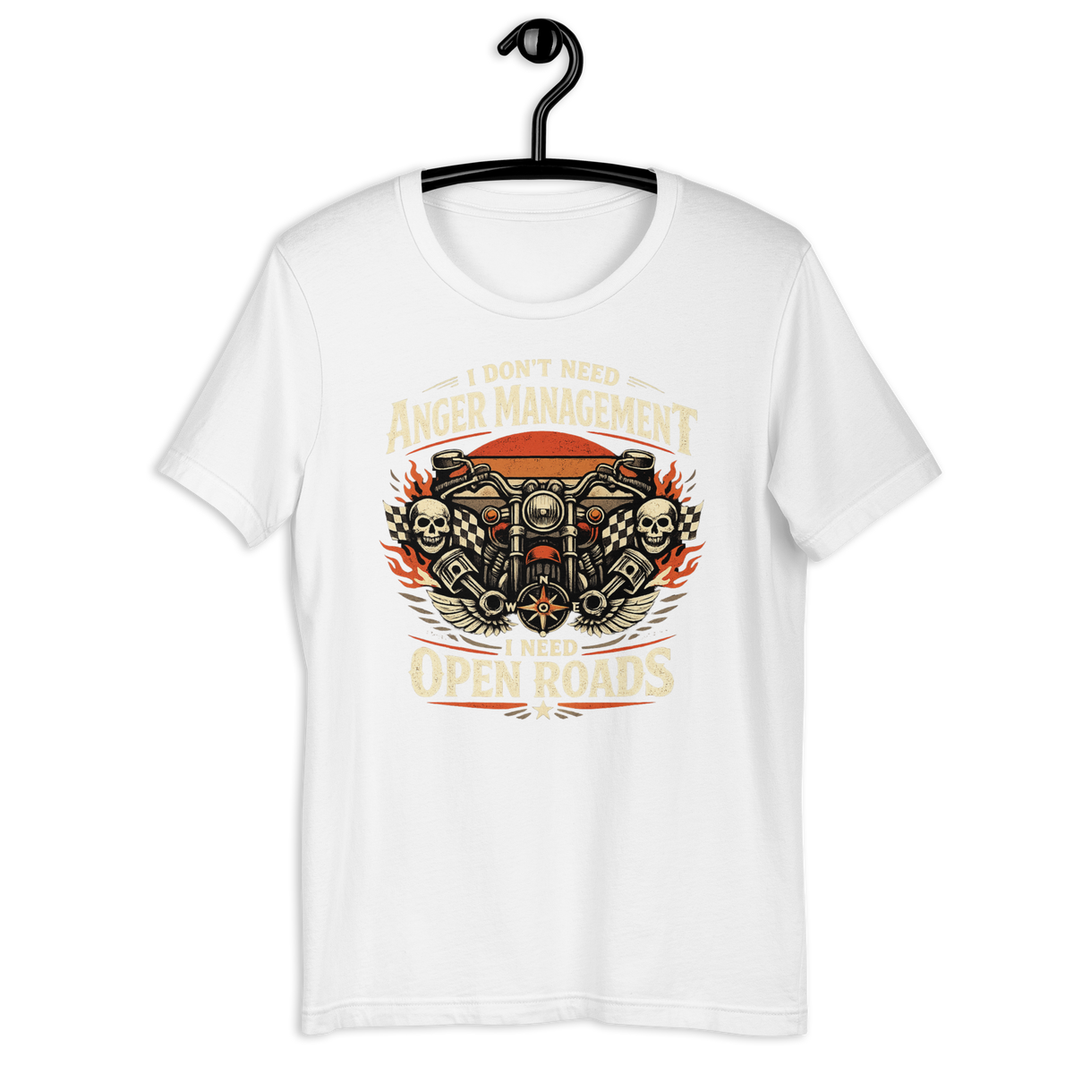 Biker motorcycle graphic t-shirt product image