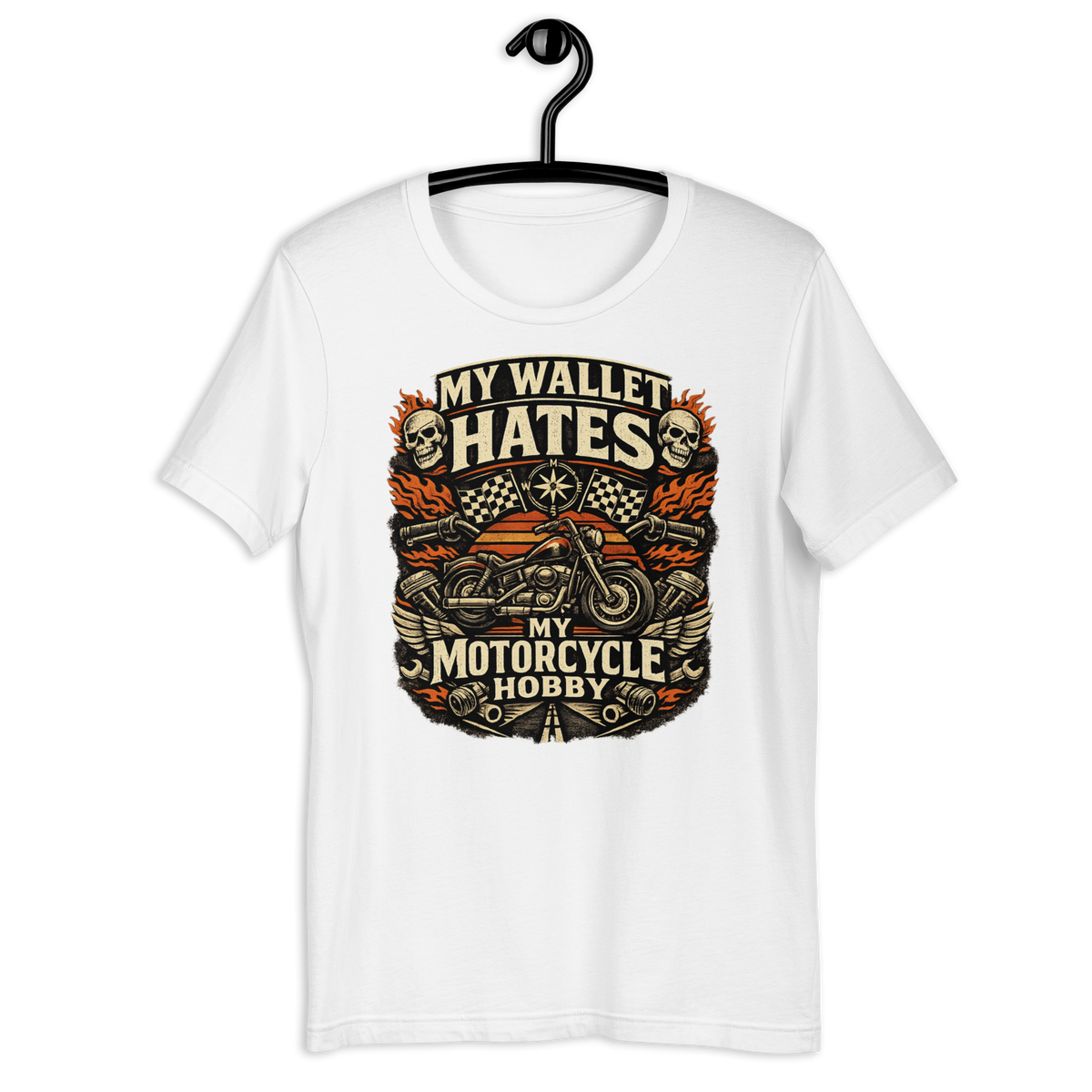 Biker motorcycle graphic t-shirt product image