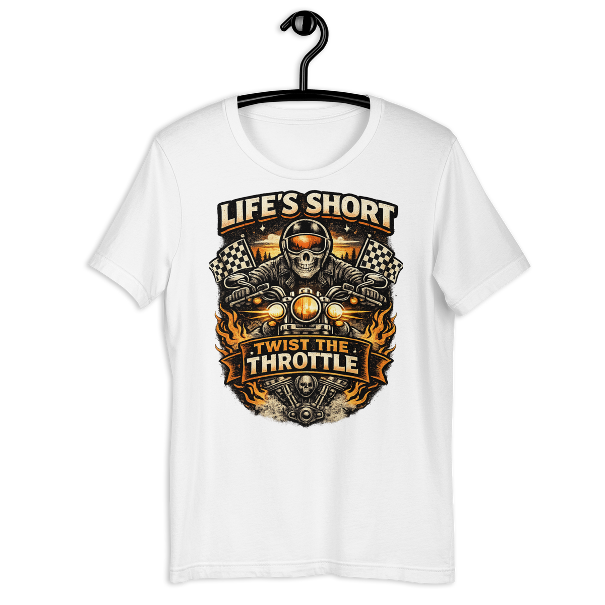Biker motorcycle graphic t-shirt product image