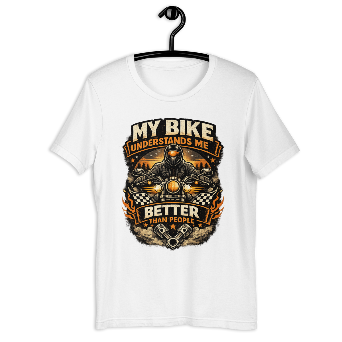 Biker motorcycle graphic t-shirt product image