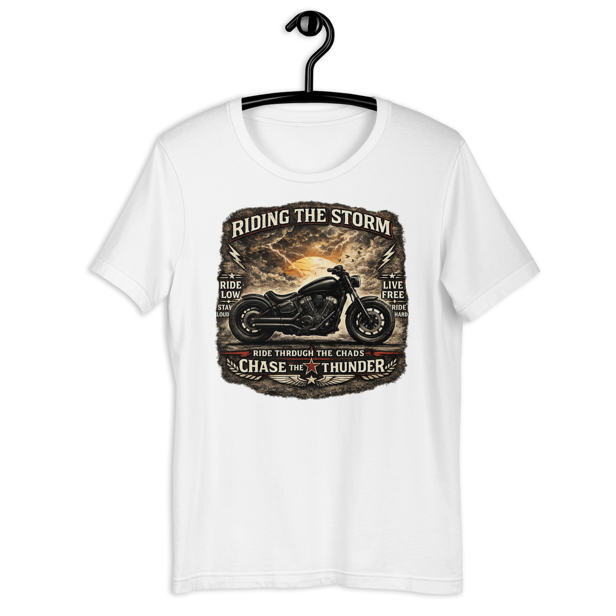 Biker motorcycle graphic t-shirt product image