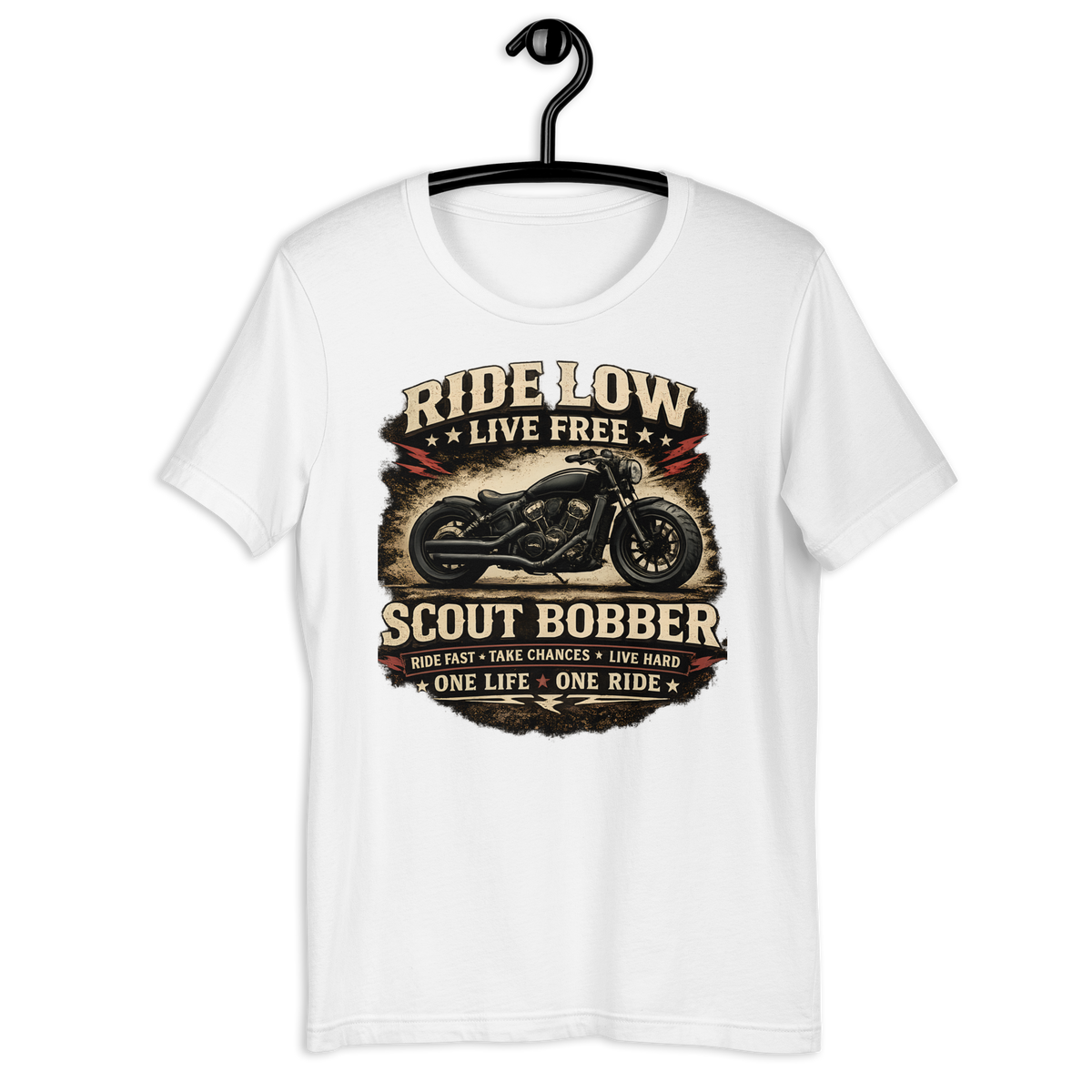 Biker motorcycle graphic t-shirt product image
