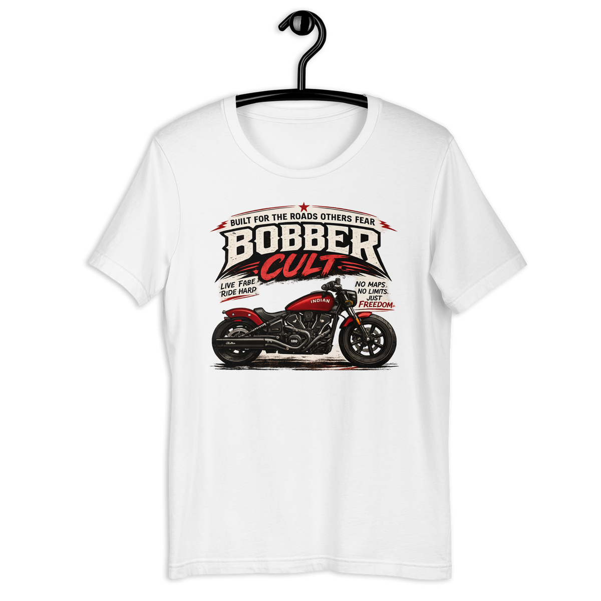 Biker motorcycle graphic t-shirt product image