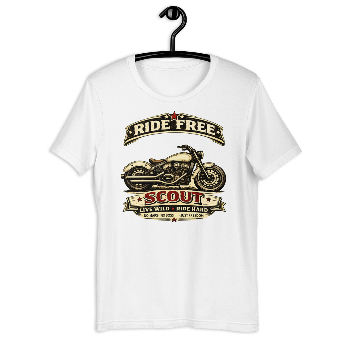 Biker motorcycle graphic t-shirt product image