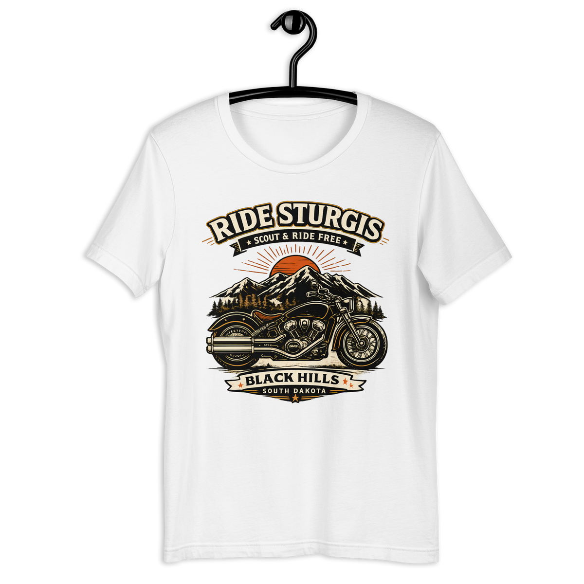 Unisex Sturgis Black Hills Ride Free Motorcycle Graphic Tee product image