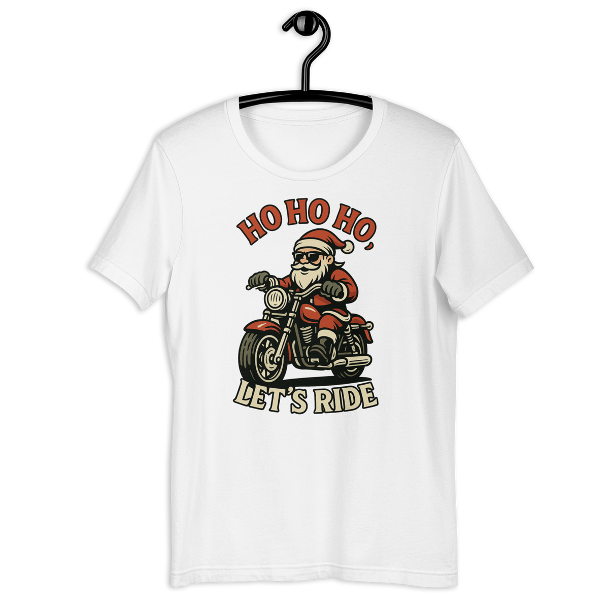 Unisex Ho Ho Ho Let's Ride Christmas Motorcycle Graphic Tee product image