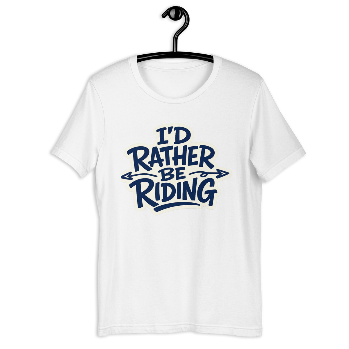 I'd Rather Be Riding Funny Motorcycle Graphic Tee white t-shirt mockup