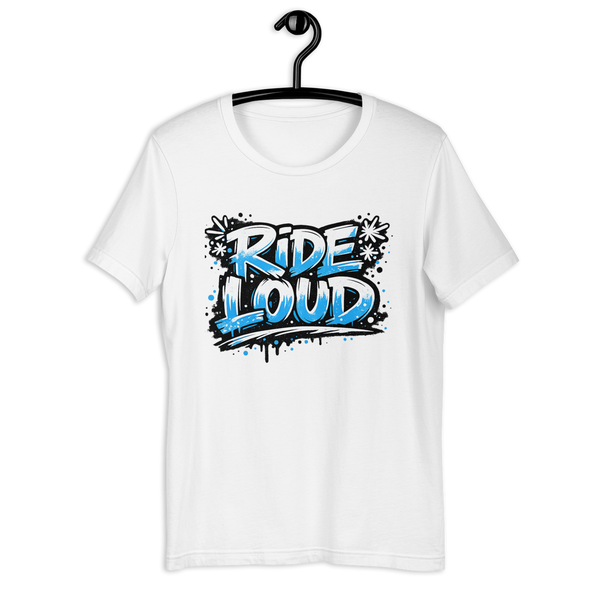 Ride Loud Motorcycle Graphic Tee white t-shirt mockup