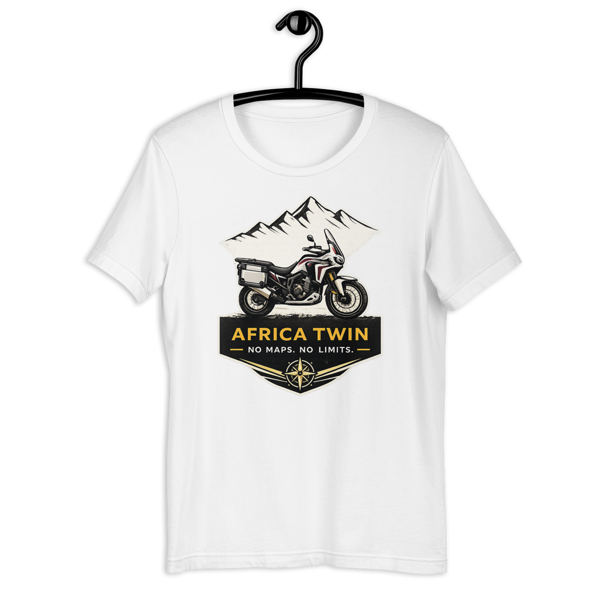 Unisex Africa Twin No Maps No Limits Adventure Motorcycle Graphic Tee product image