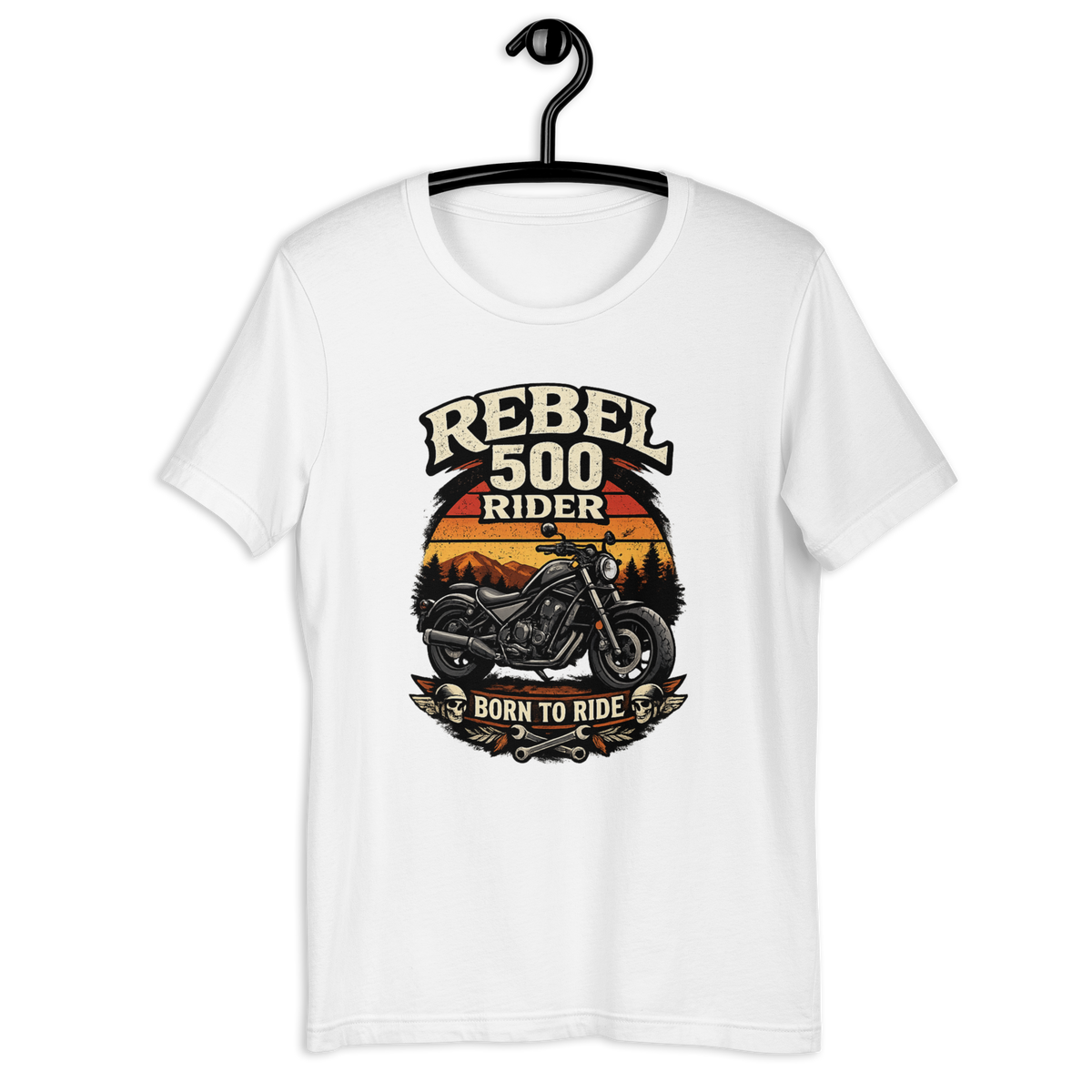 Unisex Rebel 500 Born To Ride Vintage Motorcycle Graphic Tee product image