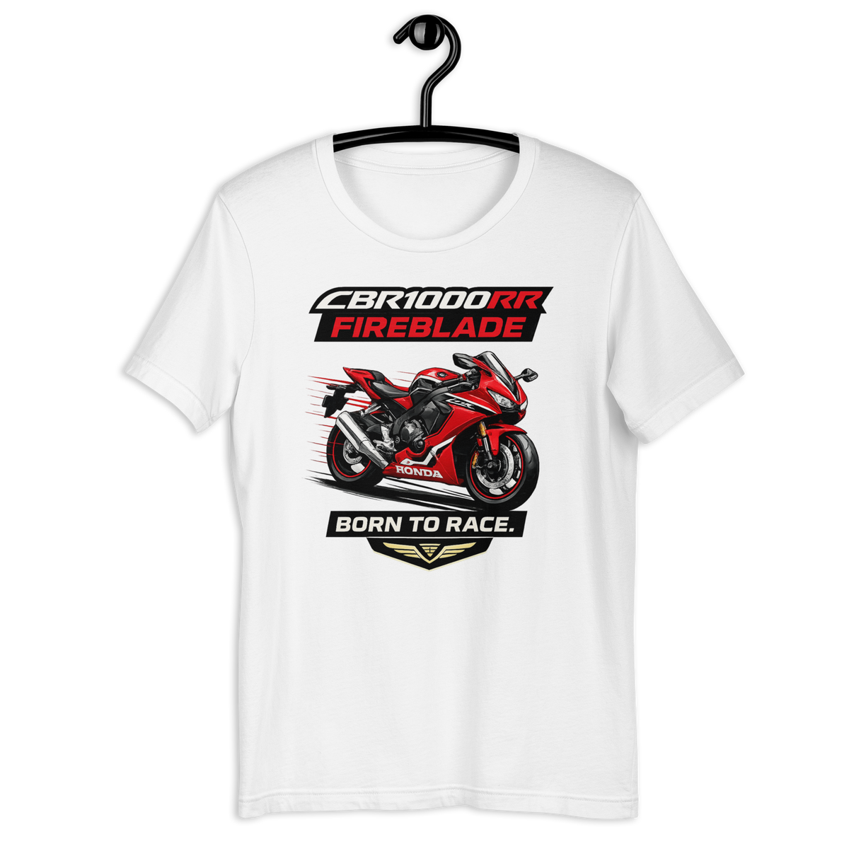 CBR1000RR Fireblade Born To Race Sport Motorcycle Graphic Tee white t-shirt mockup