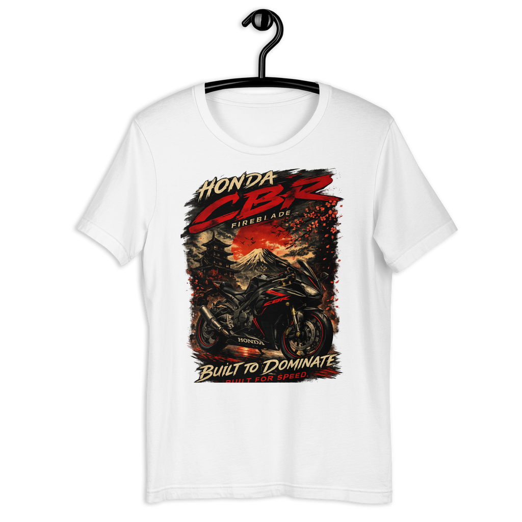 CBR Built To Dominate Sport Motorcycle Graphic Tee heather columbia blue t-shirt mockup