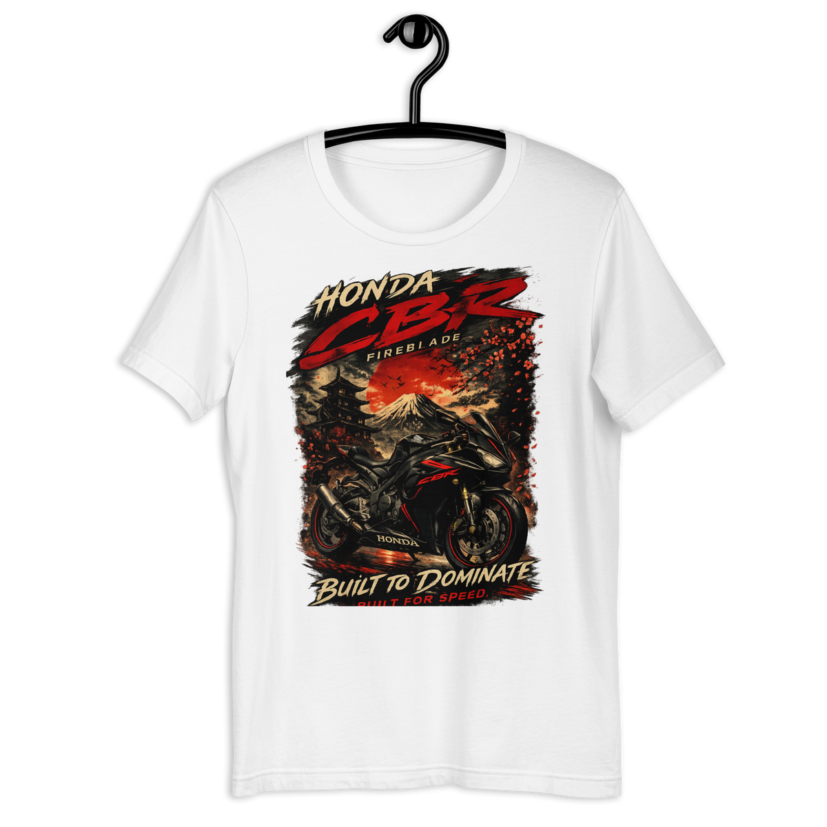 CBR Built To Dominate Sport Motorcycle Graphic Tee heather columbia blue t-shirt mockup