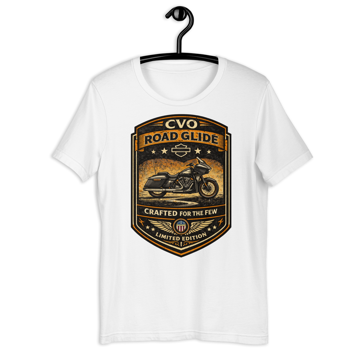 CVO Road Glide Crafted For The Few Limited Edition Motorcycle Graphic Tee white t-shirt mockup