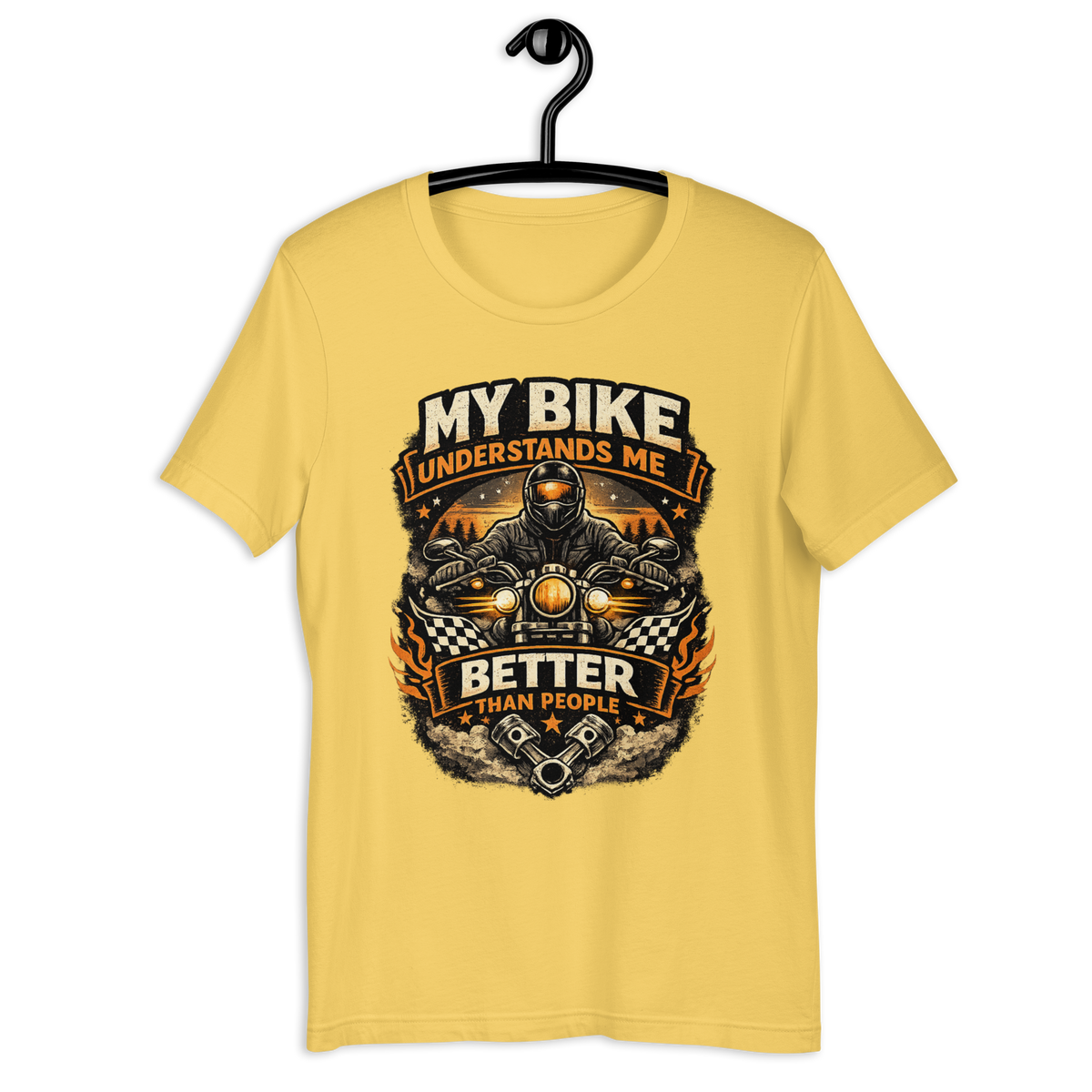 Biker motorcycle graphic t-shirt product image
