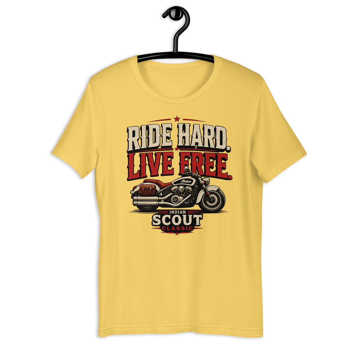 Unisex Scout Classic Ride Hard Live Free Motorcycle Graphic Tee product image