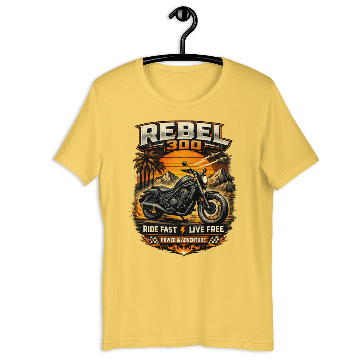 Unisex Rebel 300 Ride Fast Live Free Vintage Motorcycle Graphic Tee product image
